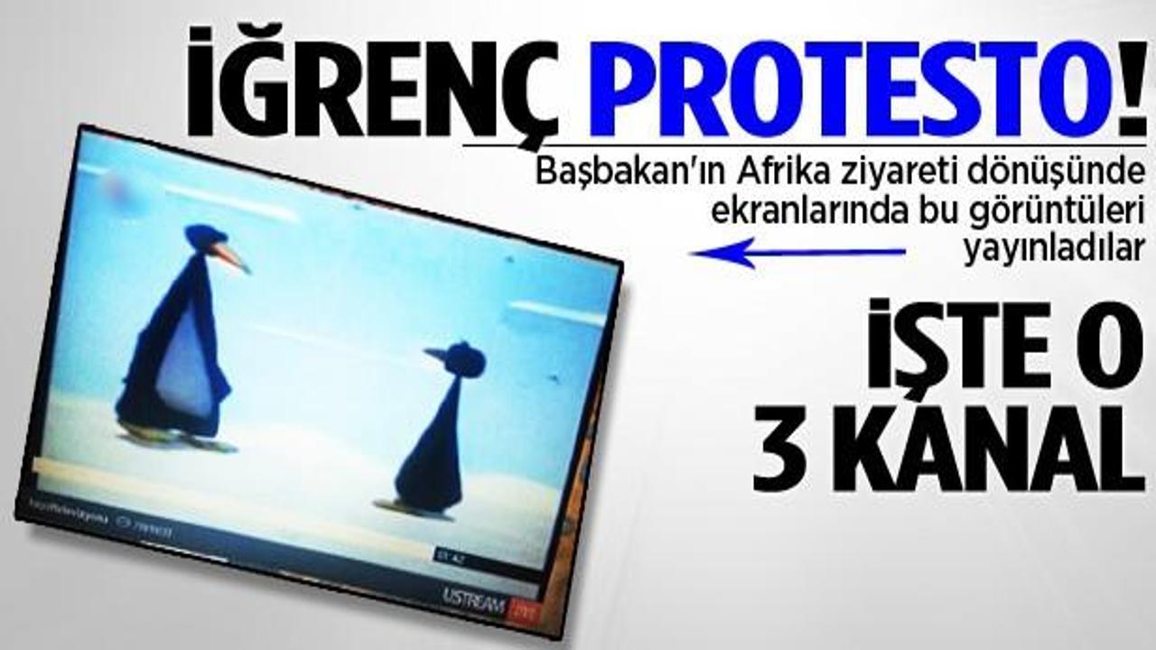 Erdoğan'ın konuşmasını protesto eden 3 kanal