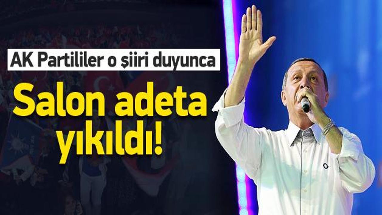 Erdoğan'ın okuduğu şiir kongreyi coşturdu