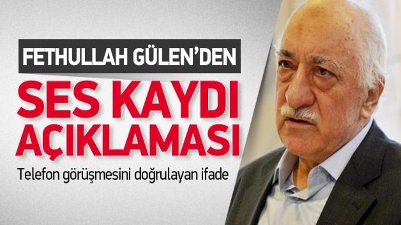 Fethullah Gülen'den ses kaydı açıklaması