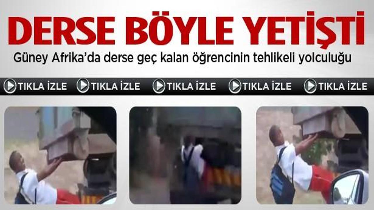 Geç kalan öğrenci derse böyle yetişti
