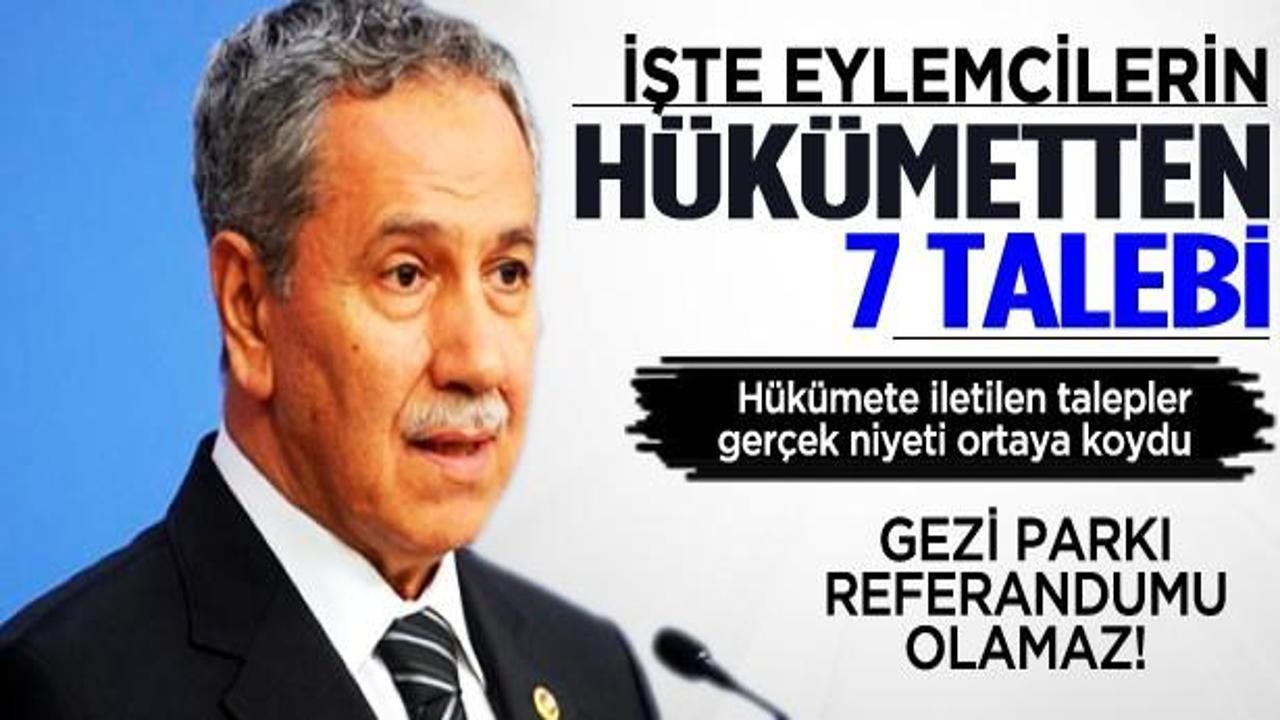 Gezi Parkı temsilcilerinin hükümetten 7 talebi