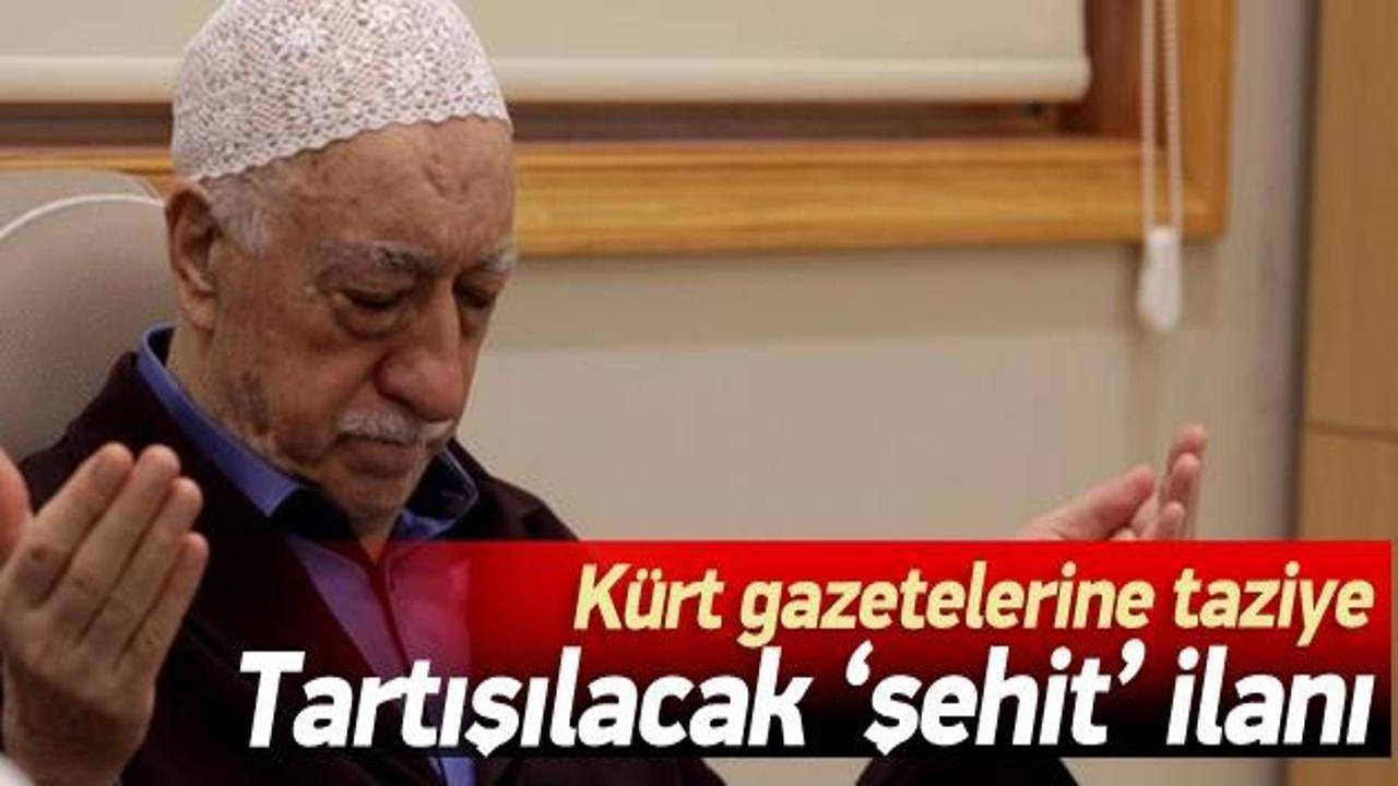 Gülen'den 'şehit' peşmergeler için taziye ilanı