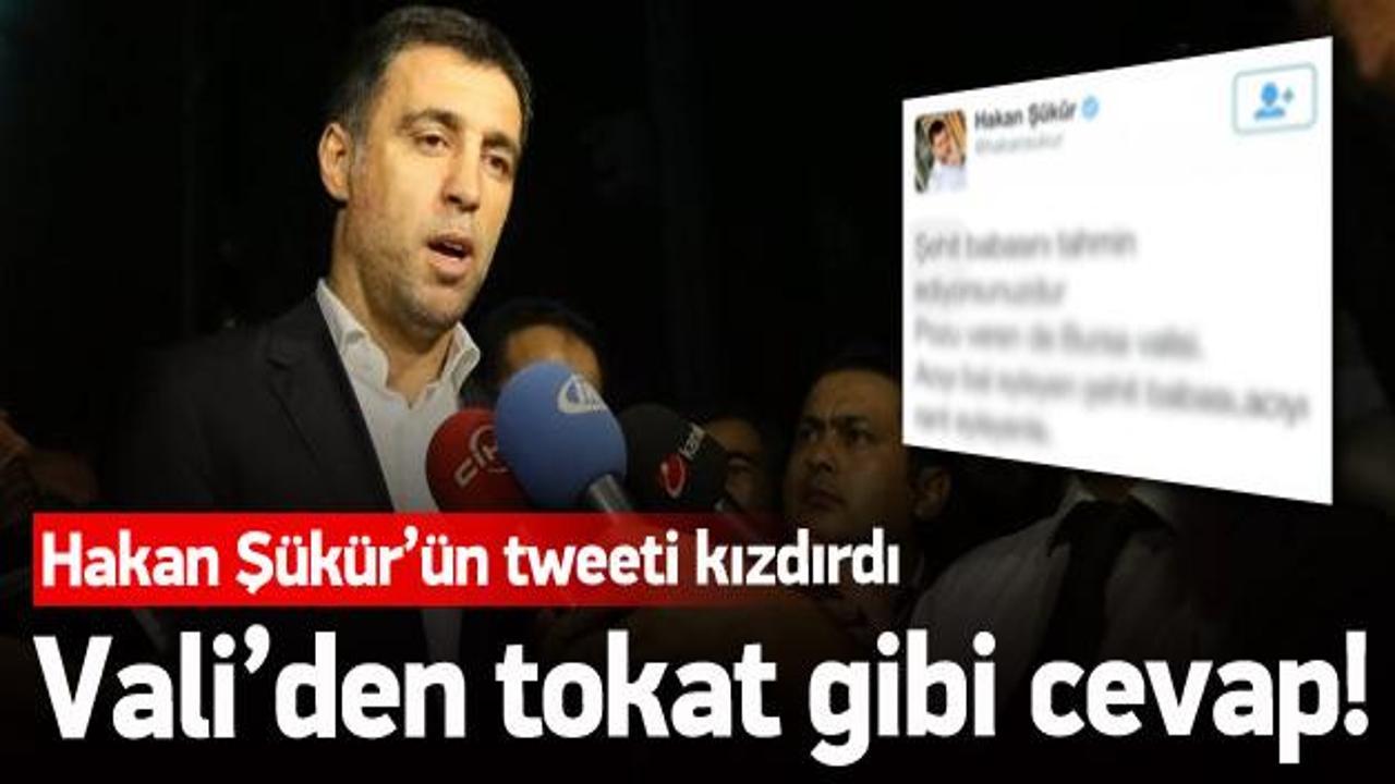 Hakan Şükür'ün tweeti valiyi kızdırdı
