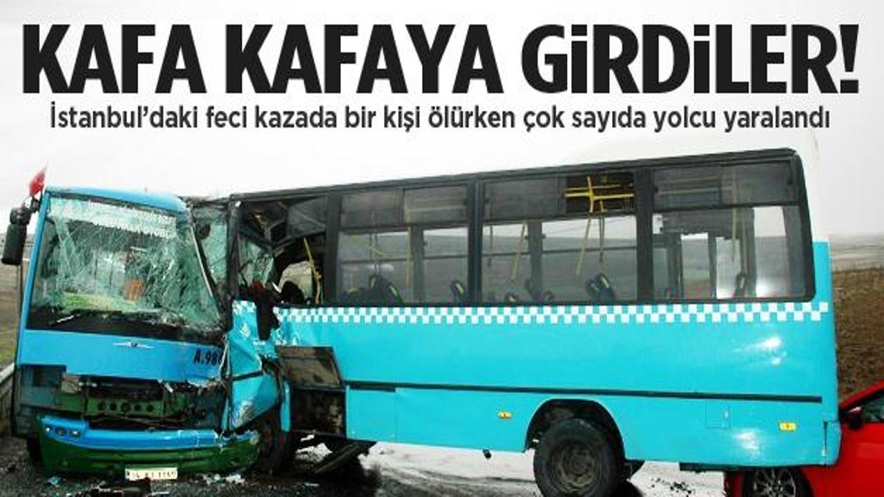 Halk otobüsleri kafa kafaya çarpıştı: 1 ölü
