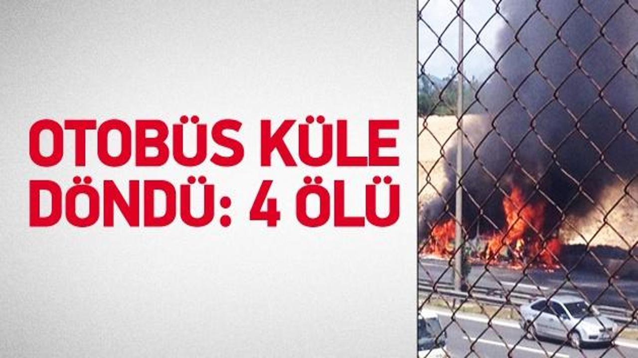 Halk otobüsündeki yangında 4 kişi öldü
