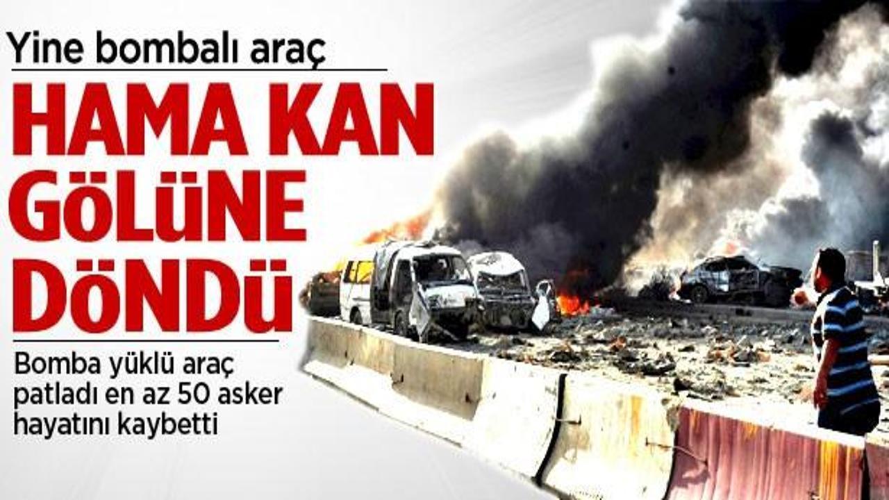 Hama'da bombalı saldırıı: 50 asker öldü