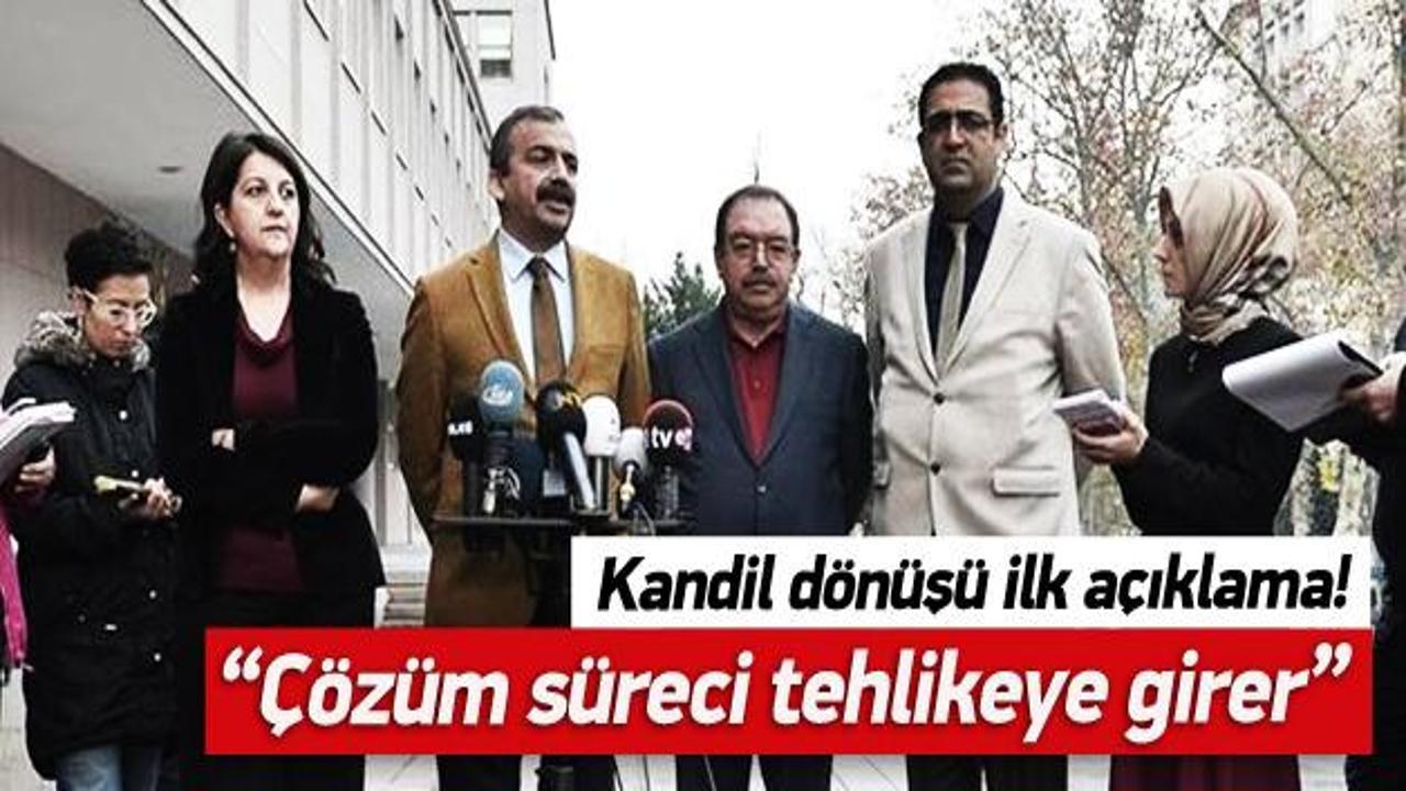 HDP'den Kandil dönüşü ilk açıklama!
