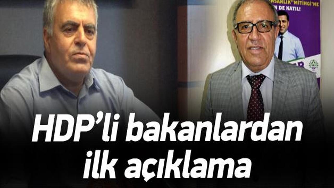 HDP'li bakanlardan ilk açıklama