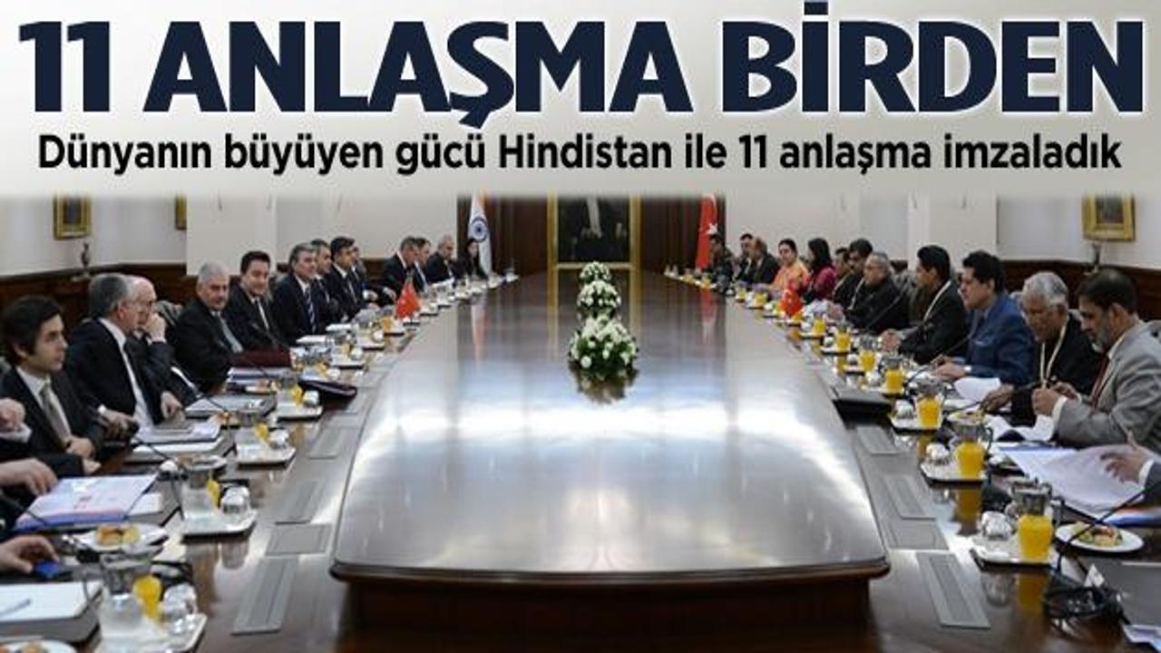 Hindistan ile 11 anlaşma imzalandı