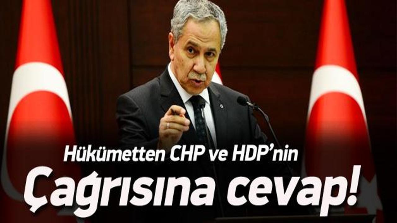 Hükümetten CHP ve HDP'nin çağrısına cevap