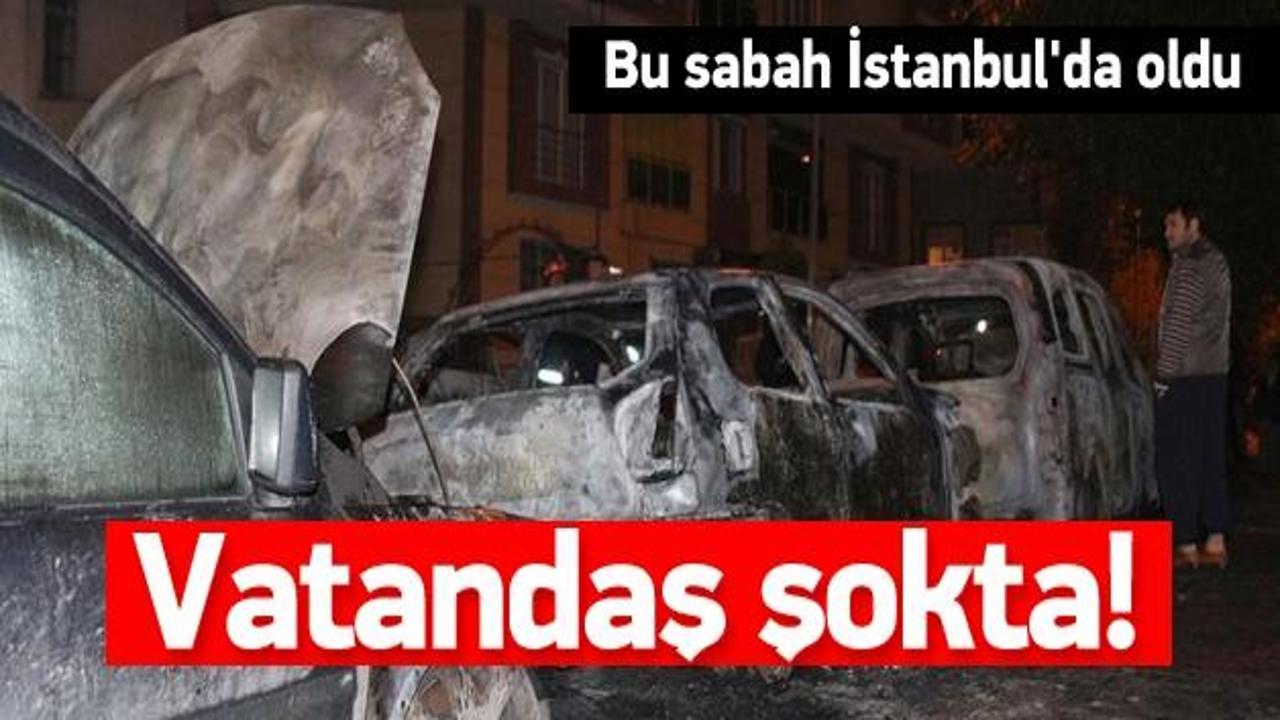 İstanbul'da 20 araç birden kundaklandı