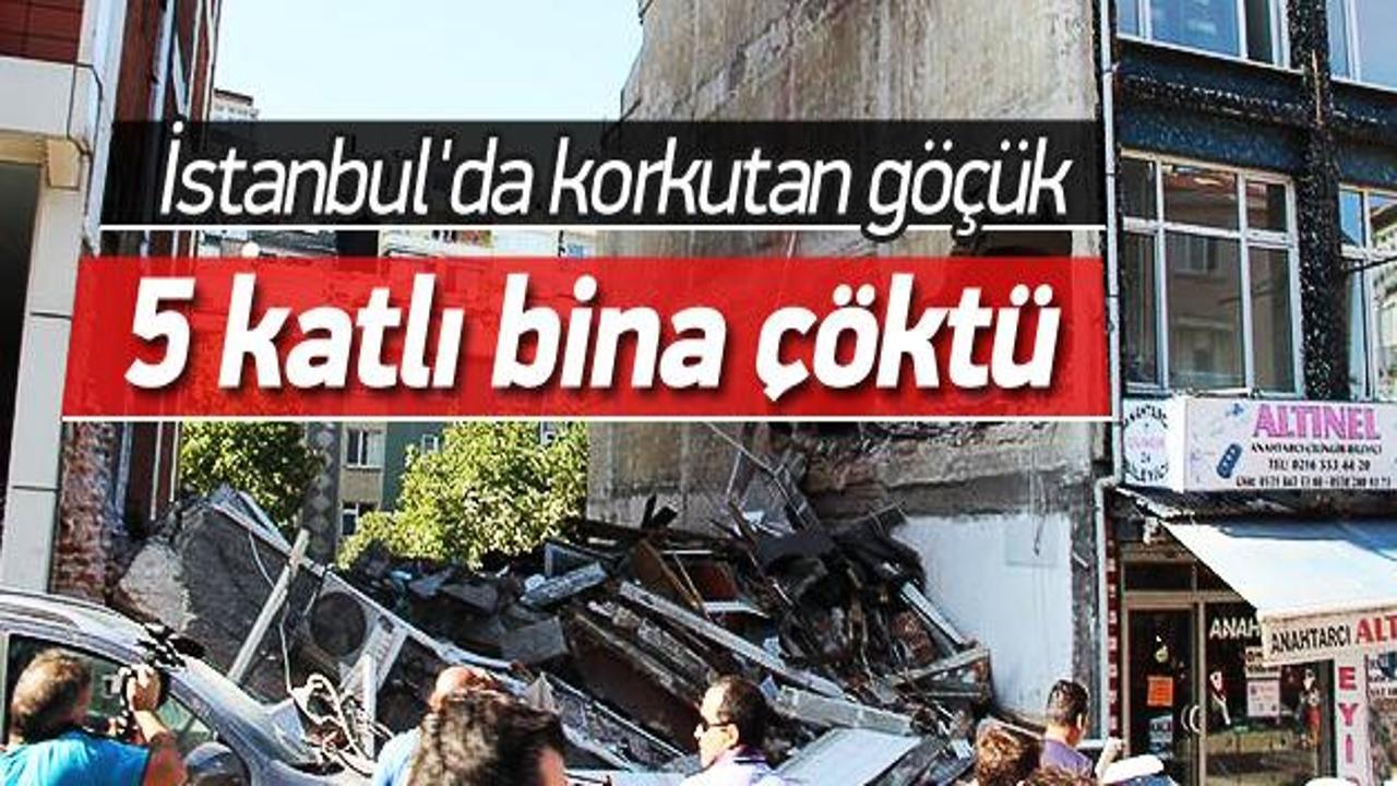 İstanbul&rsquo;da 5 katlı bir bina &ccedil;&ouml;kt&uuml;
