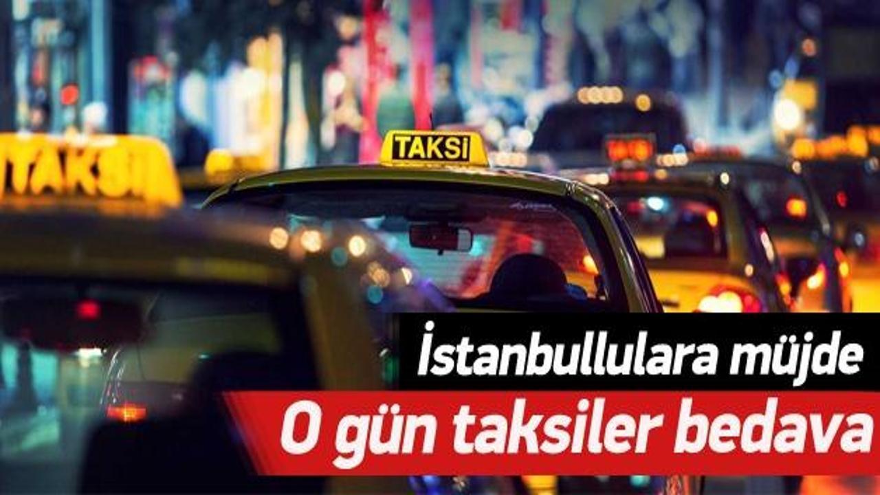 İstanbul'da çarşamba günü taksiler bedava