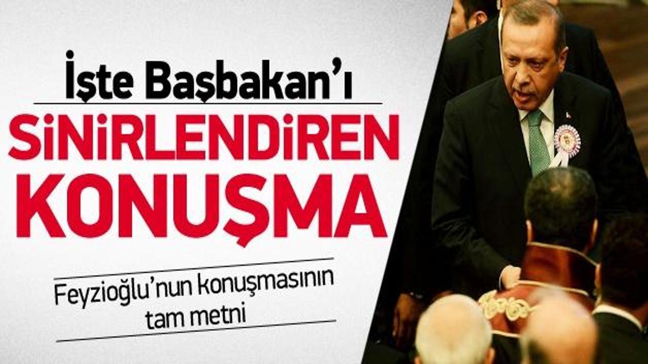 İşte Başbakan'ı sinirlendiren o konuşma!