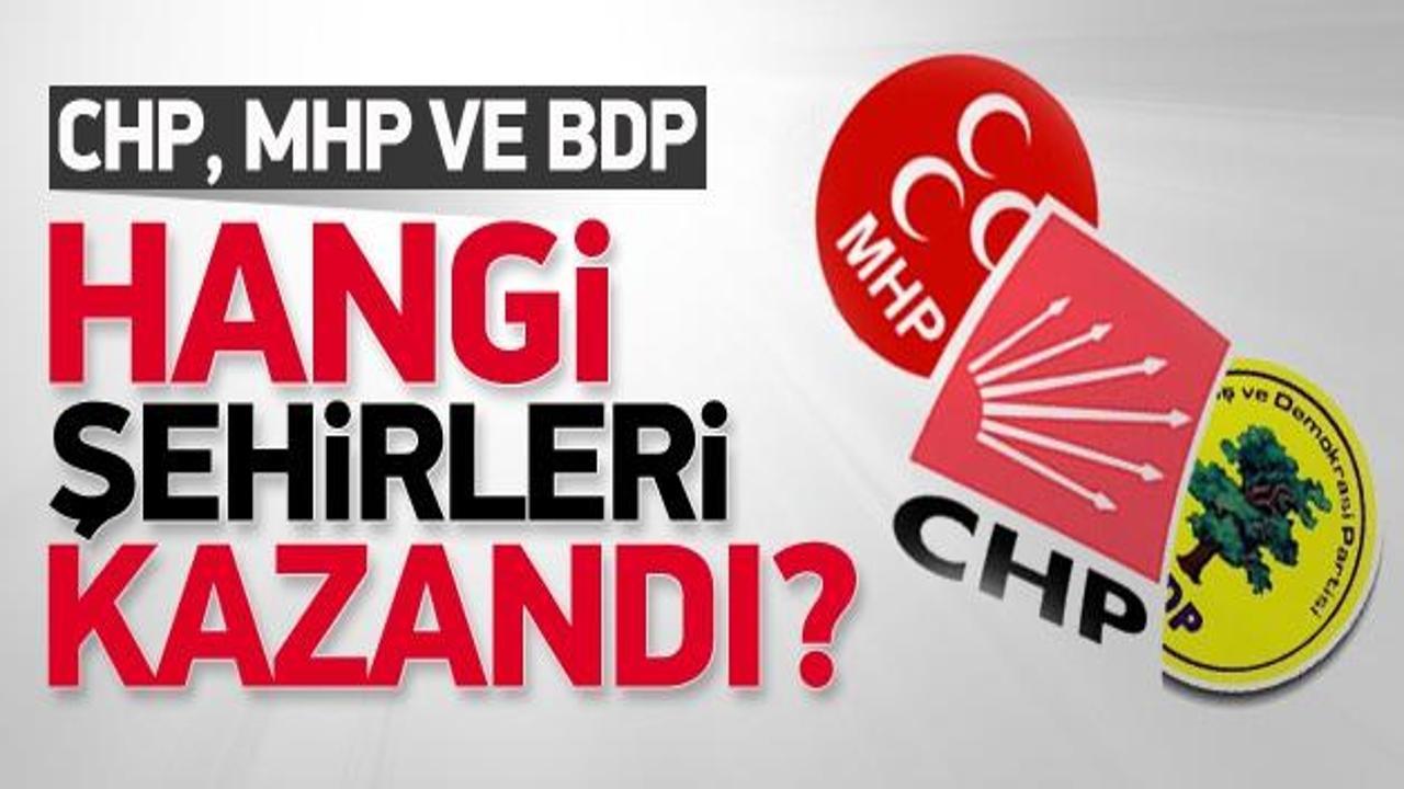 İşte CHP, MHP ve BDP'nin kazandığı belediyeler