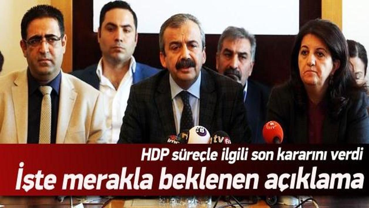 İşte HDP'nin çözüm sürecindeki son kararı