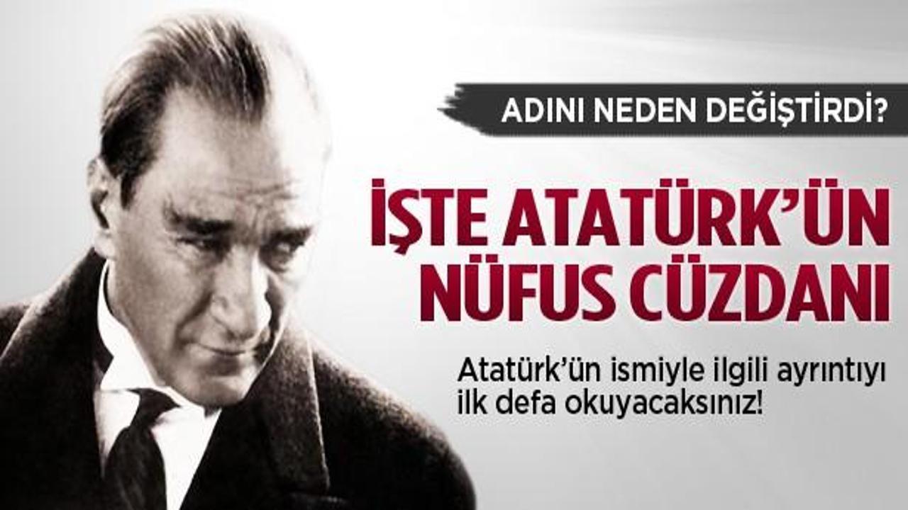 İşte Kemal Atatürk'ün nüfus cüzdanı