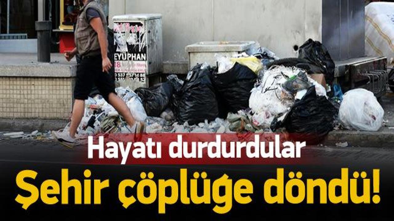 İzmir sokakları çöplüğe döndü