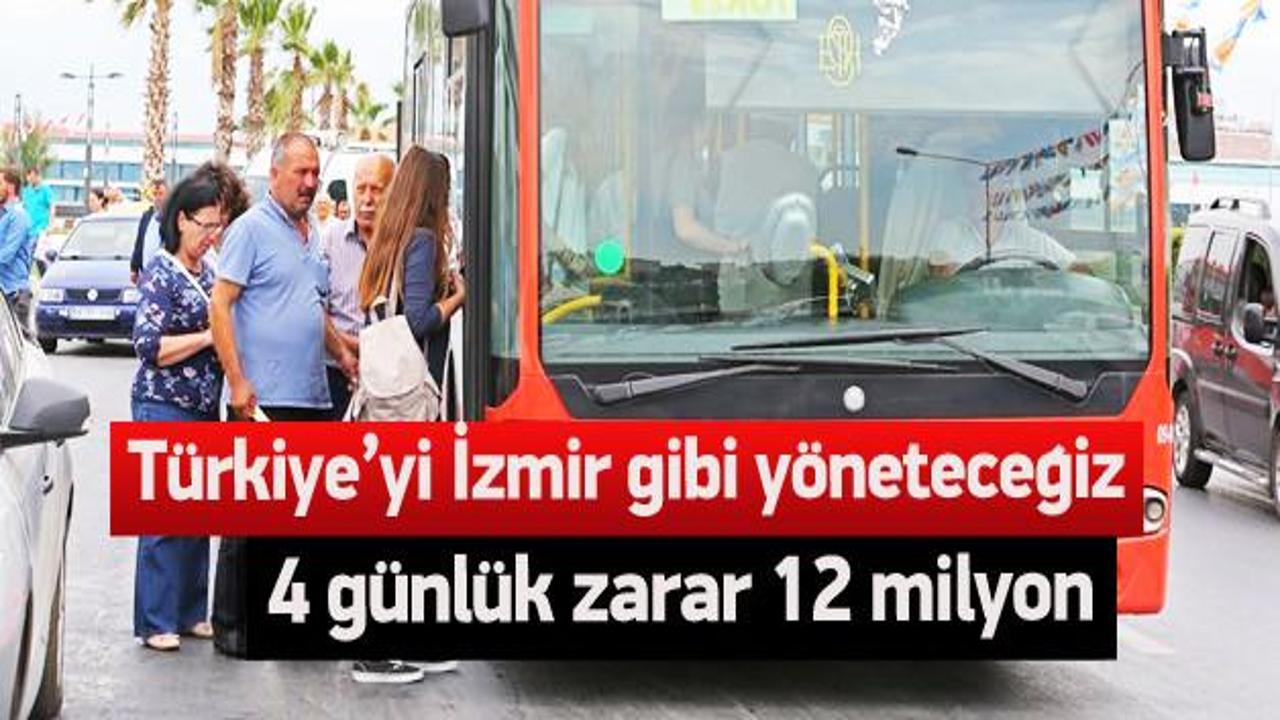 İzmir'de toplu ulaşım 4 g&uuml;nde milyonluk zarar