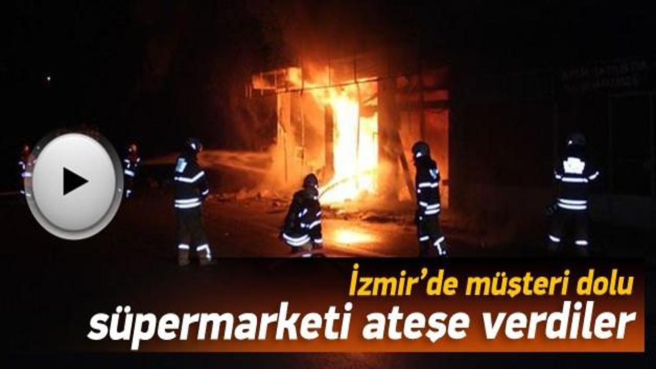 İzmir'de vandallar market yaktı!