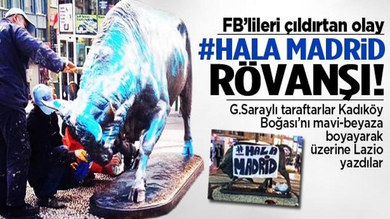 Kadıköy Boğası'nı mavi-beyaza boyadılar!