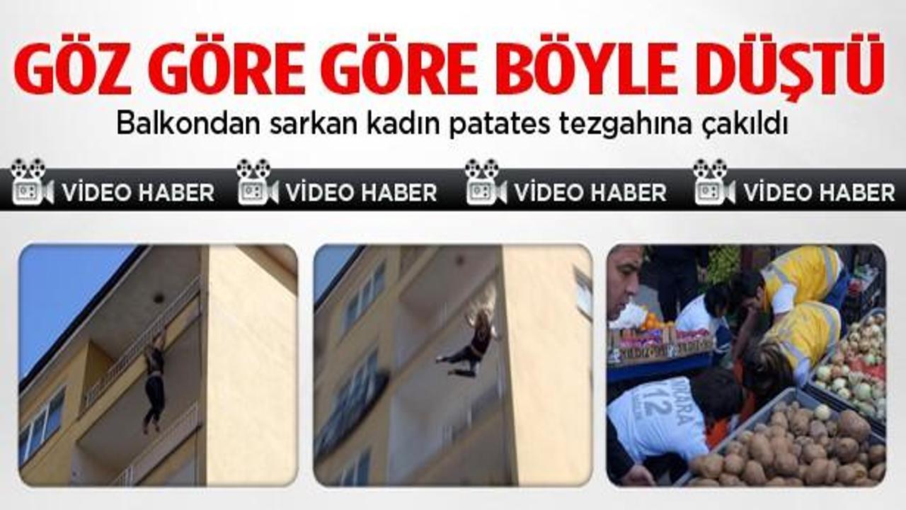 Kadın göz göre göre 5. kattan böyle düştü