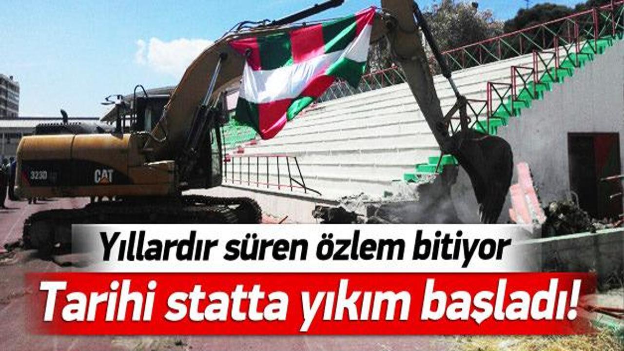 Karşıyaka'da tarihi statta yıkım başladı!