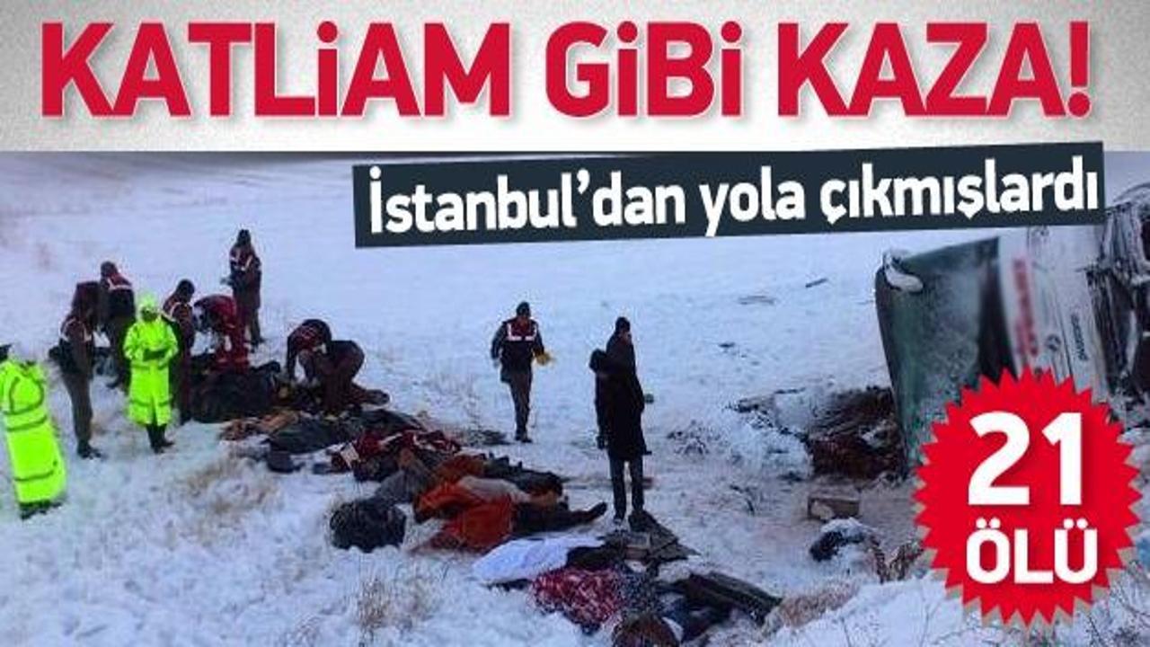 Kayseri'de yolcu otobüsü devrildi: 21 ölü