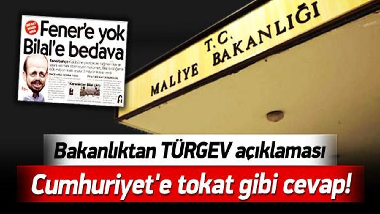 Maliye'den Cumhuriyet'e TÜRGEV cevabı