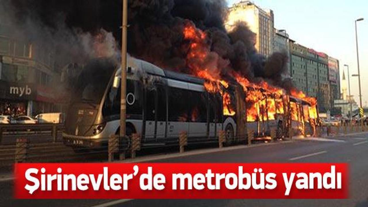 Metrobüs alev alev yandı!