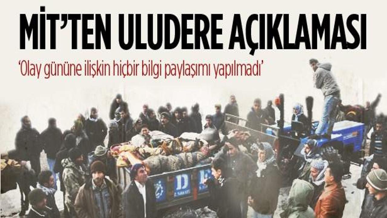 MİT'ten Uludere açıklaması