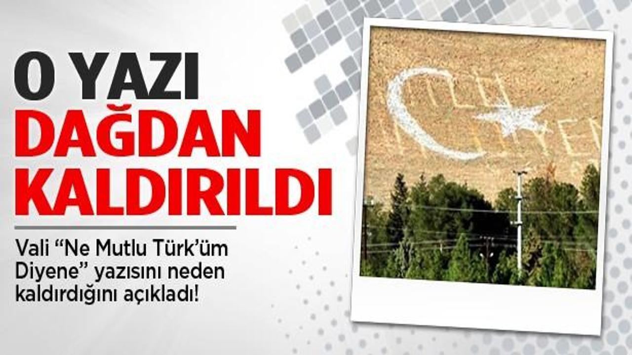 'Ne Mutlu Türk'üm Diyene' yazısı silindi