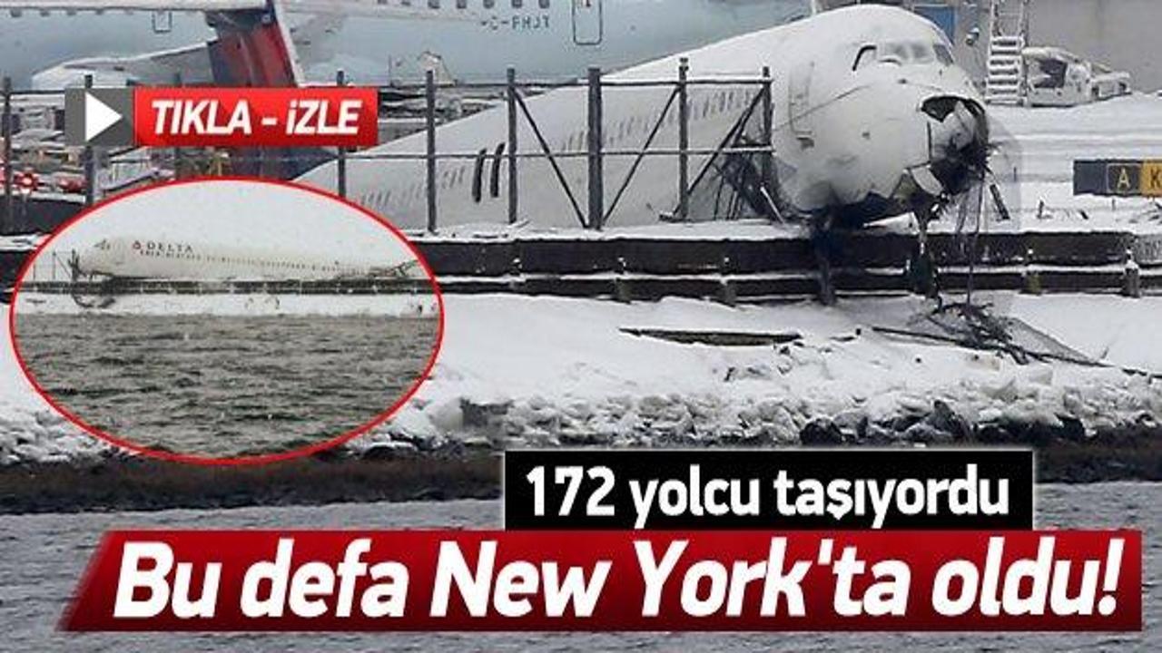New York'ta bir u&ccedil;ak pistten &ccedil;ıktı