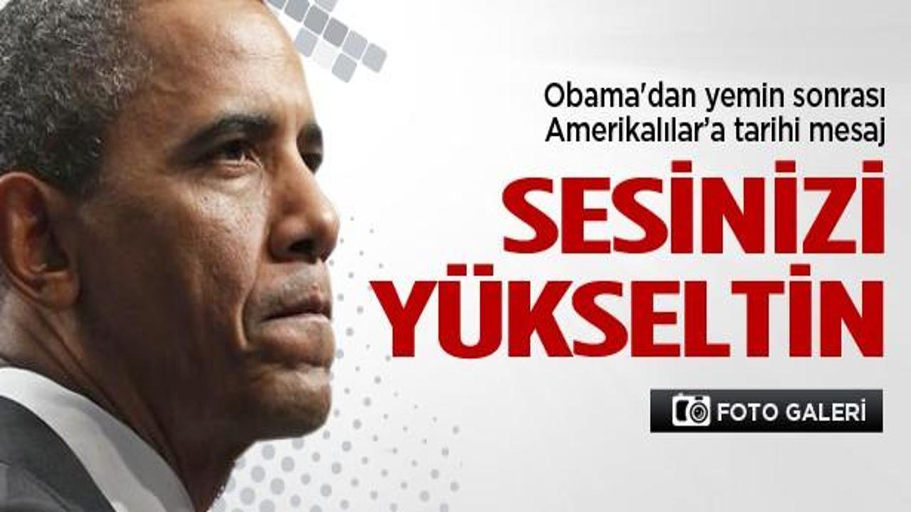 Obama'dan yemin sonrası tarihi mesaj