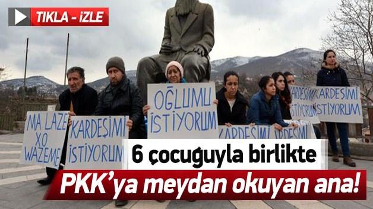 Oğlu PKK'ya katılan ana, 6 çocuğuyla grevde!