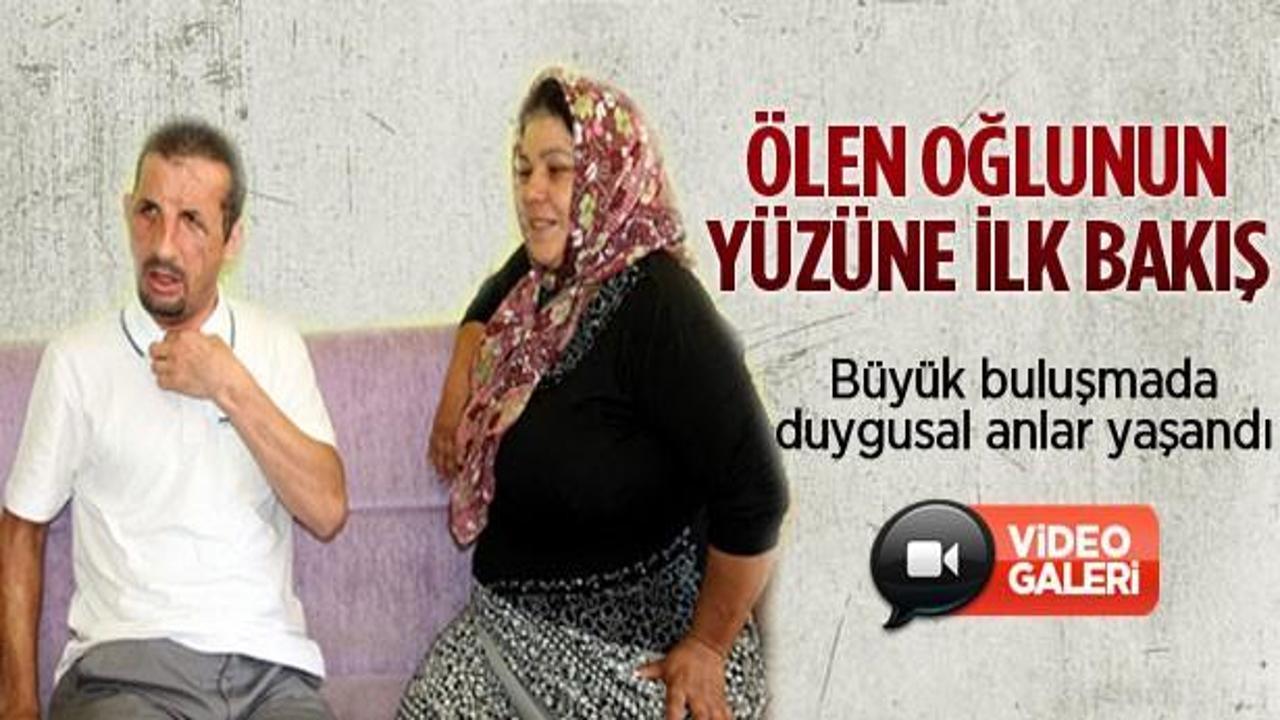 &Ouml;len oğlunun y&uuml;z&uuml;n&uuml; ilk kez g&ouml;rd&uuml; - Video