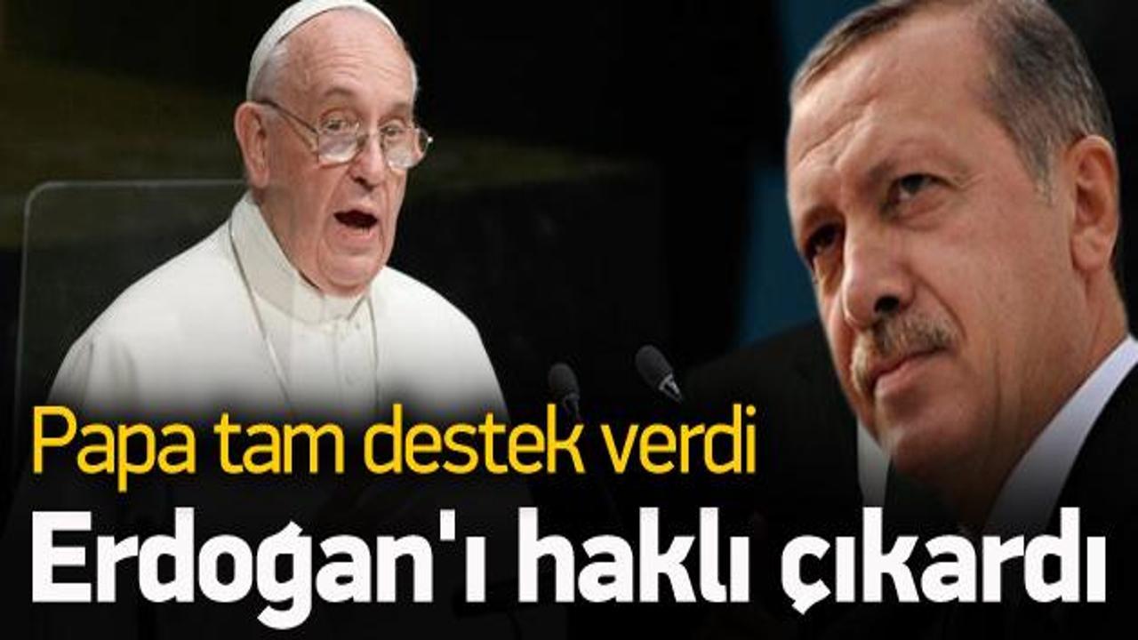 Papa'dan Erdoğan'ı haklı çıkaran konuşma