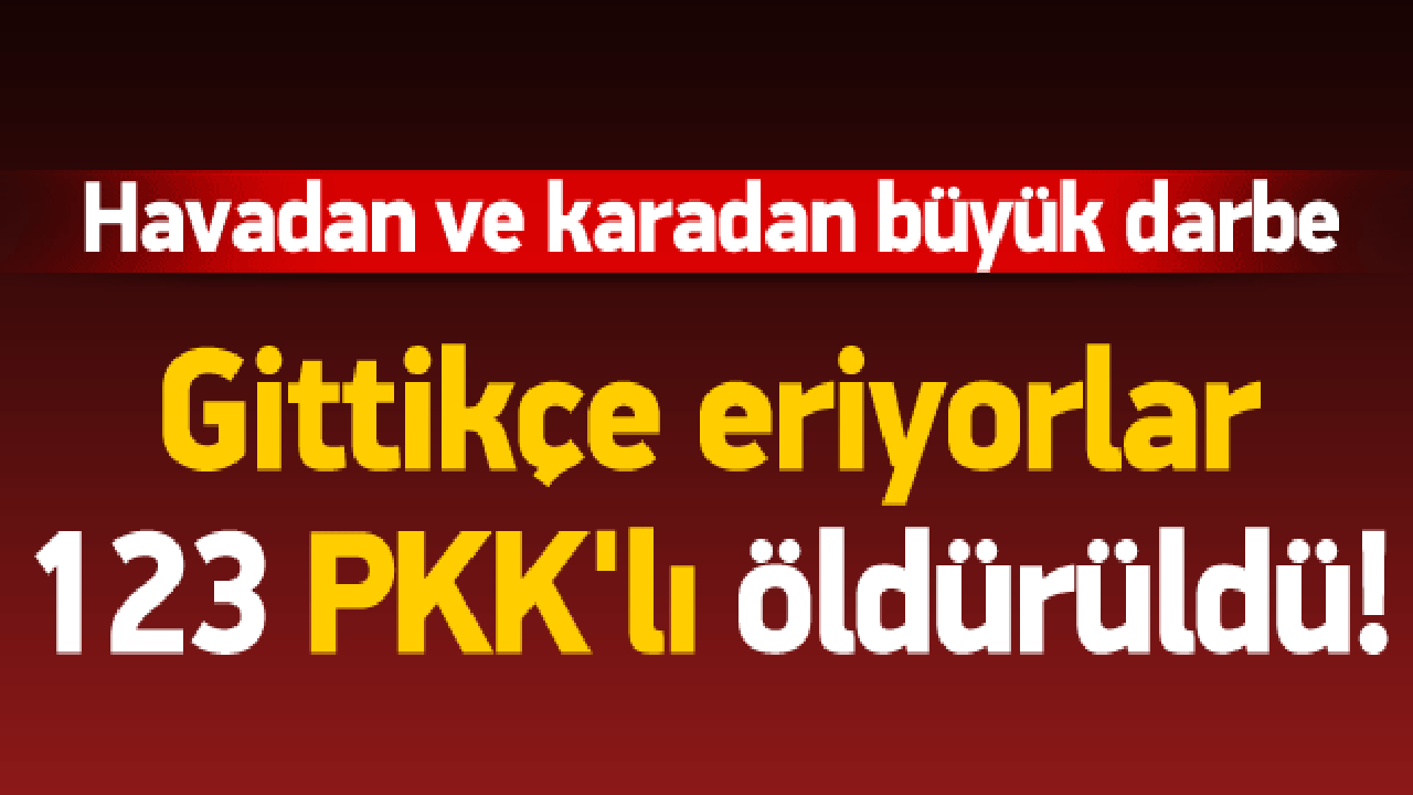 PKK gittikçe eriyor! 123 terörist öldürüldü