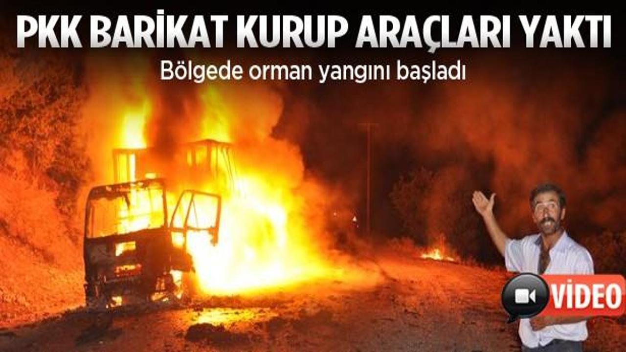 PKK Tunceli'de tırları ateşe verdi