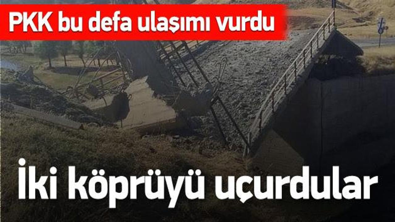 PKK'lılar 2 köprüyü havaya uçurdu