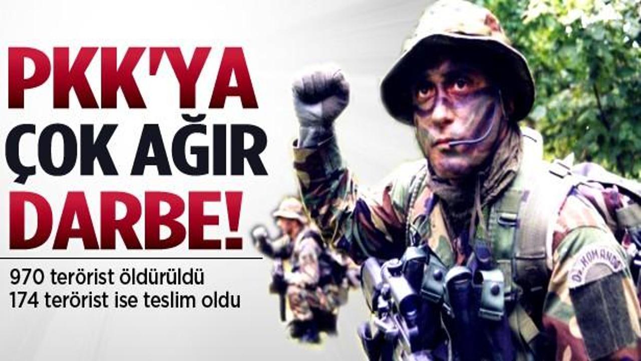 PKK'ya büyük darbe: 970 terörist öldürüldü