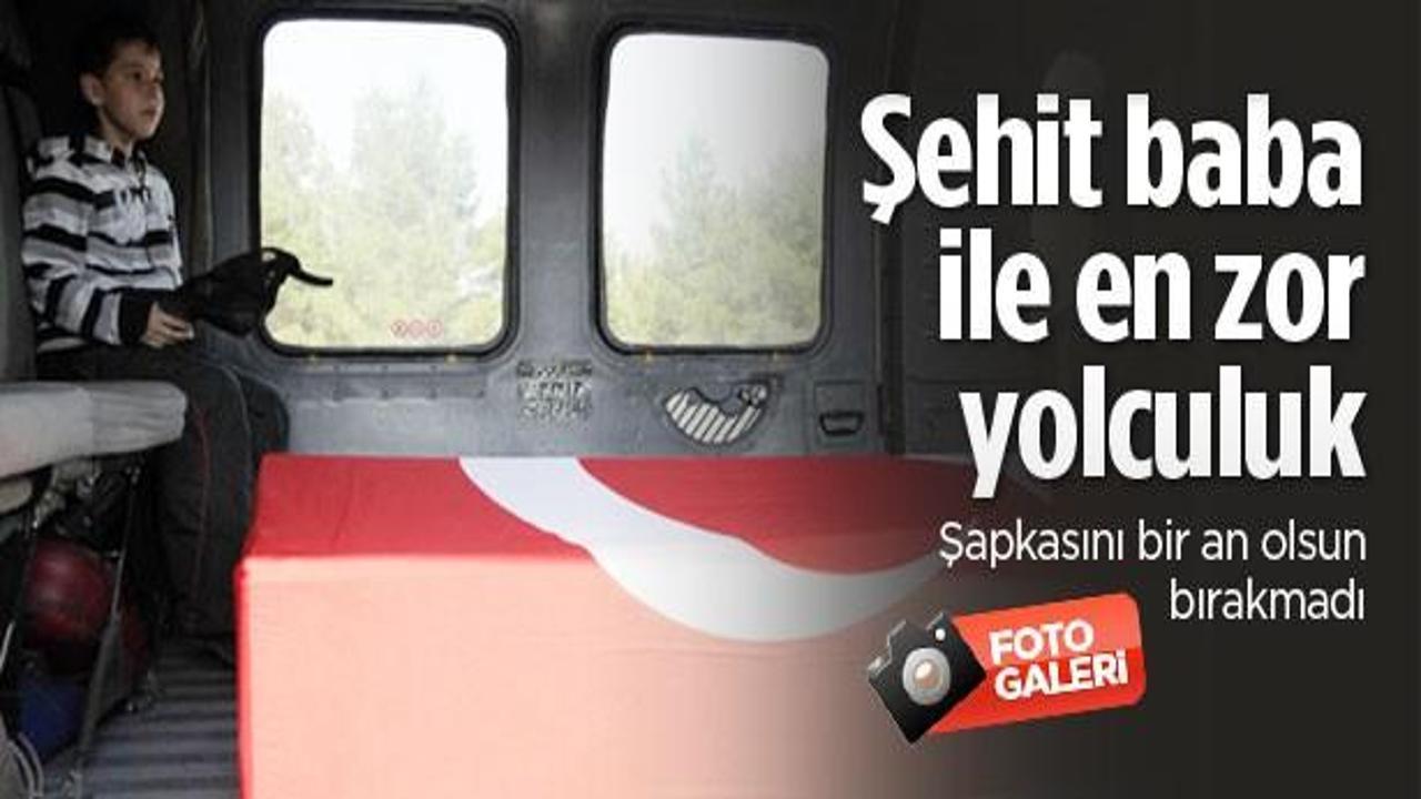 Şehit baba ile en zor yolculuk