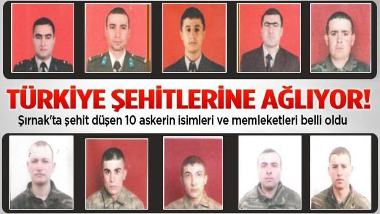 Şehitlerimizin kimlik ve memleketleri belli oldu