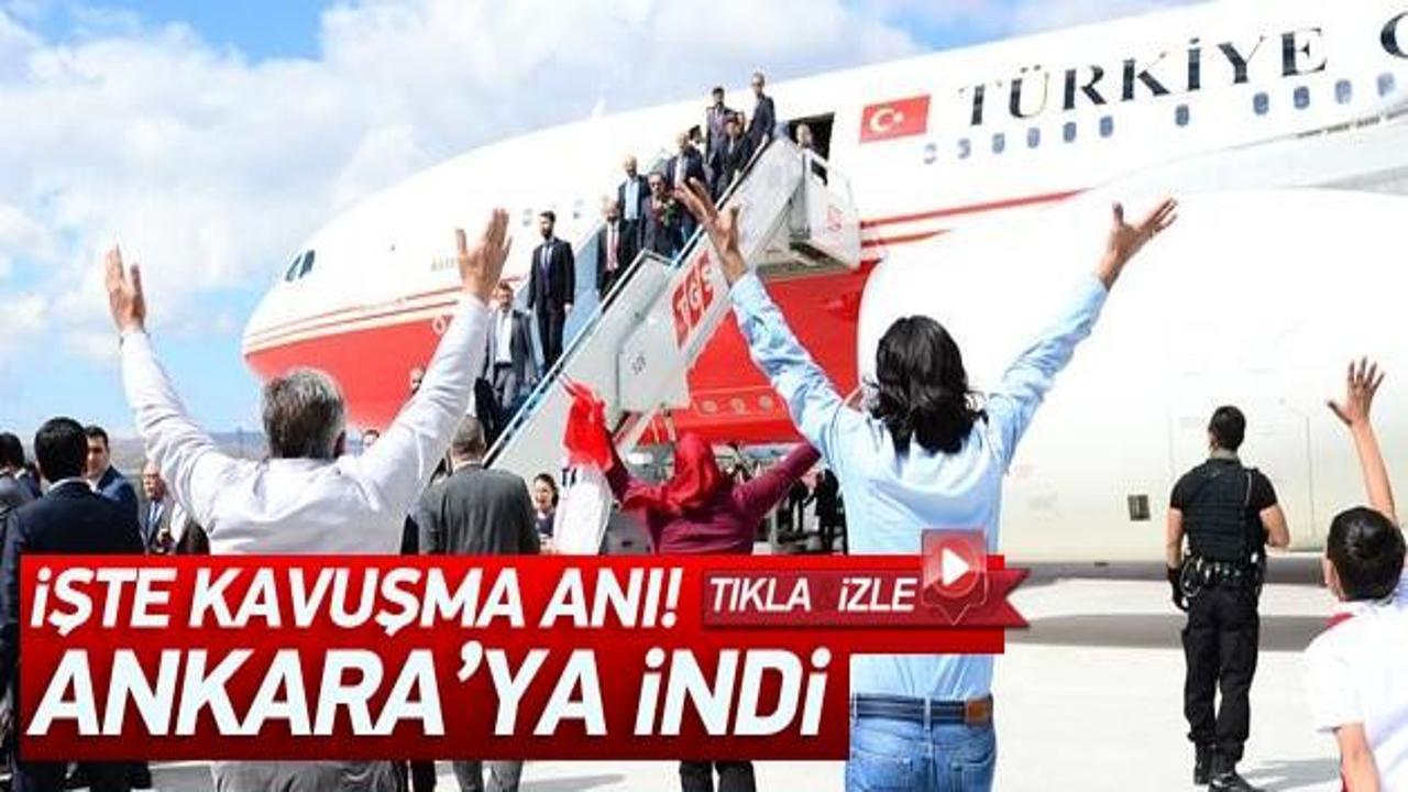 Serbest kalan 46 Türk Ankara'ya geldi