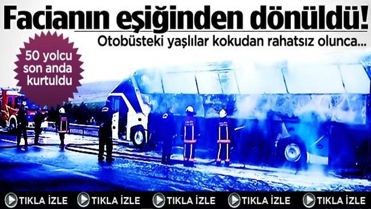 Seyir halindeki otob&uuml;s bir anda alev aldı