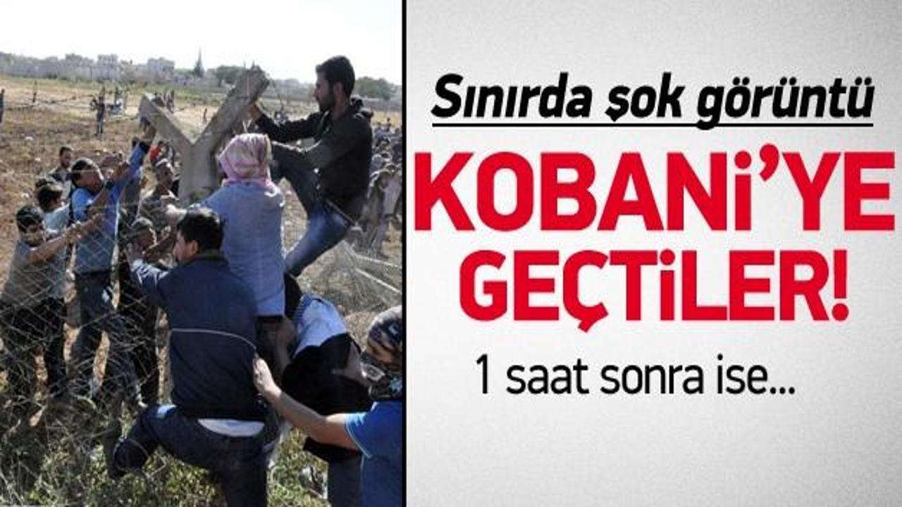 Sınır tellerini yıkıp Kobani'ye geçtiler
