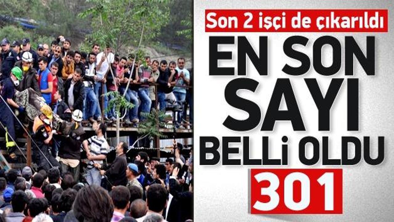 Soma'da son 2 iş&ccedil;i de &ccedil;ıkarıldı: &Ouml;l&uuml; sayısı 301 oldu