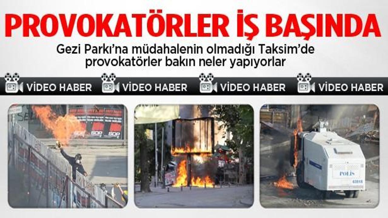 Taksim'de provokatörler iş başında
