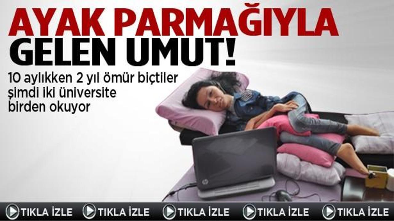 Tek ayak parmağıyla iki &uuml;niversite okuyor