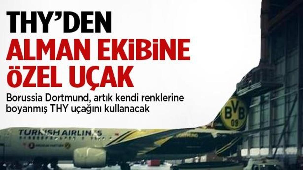 THY u&ccedil;ağı Dortmund renklerine boyandı